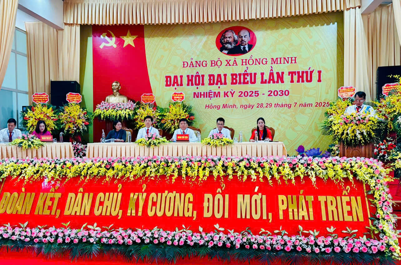 Phiên thứ nhất Đại hội Đại biểu Đảng bộ xã Hồng Minh lần thứ nhất, nhiệm kỳ 2025 – 2030