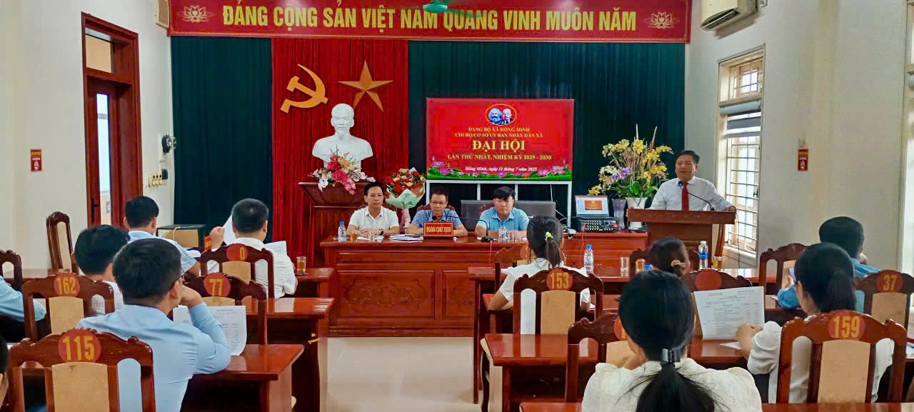 Chi bộ UBND xã Hồng Minh, tỉnh Hưng Yên tổ chức thành công đại hội nhiệm kỳ 2025-2030