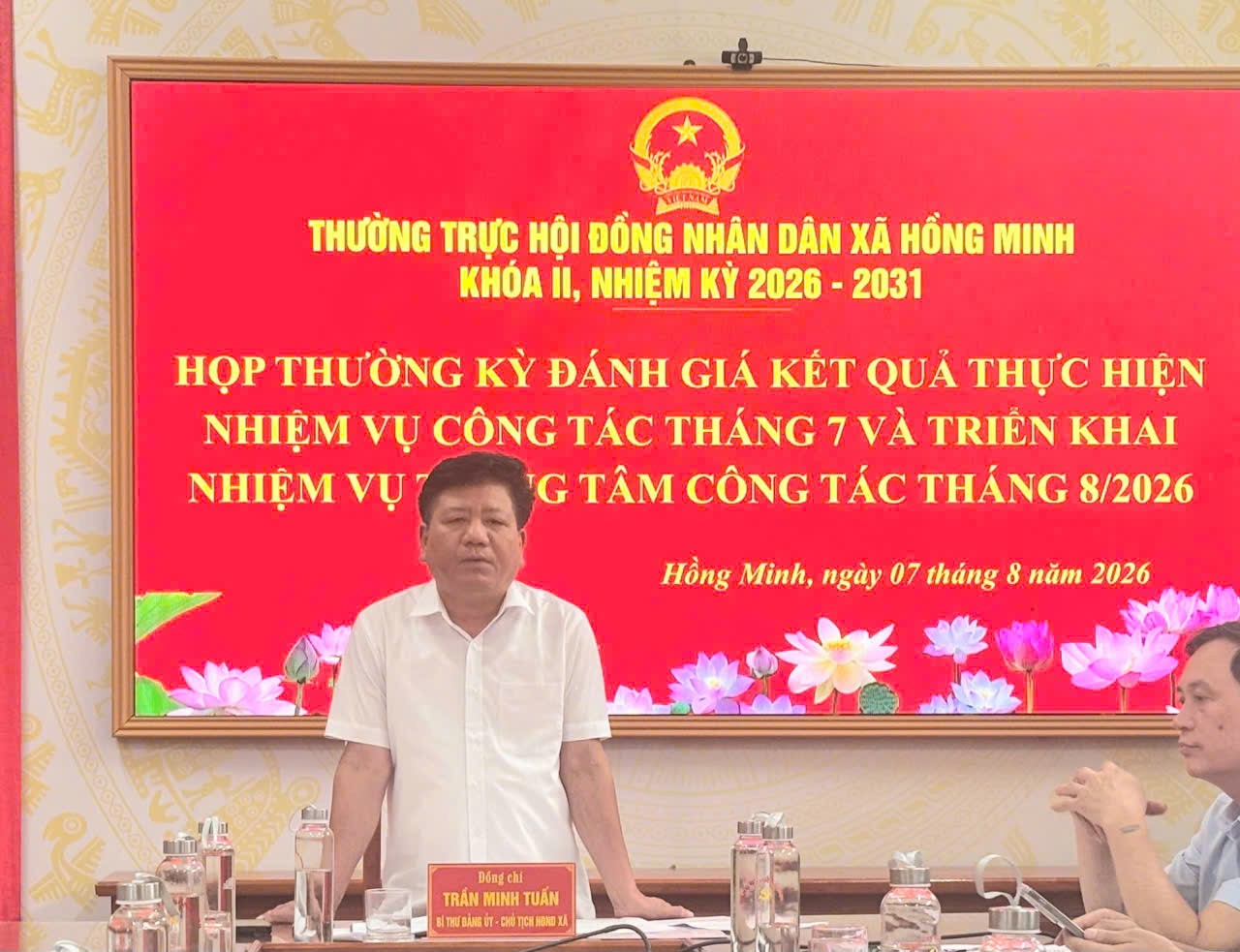 THƯỜNG TRỰC HĐND XÃ HỒNG MINH HỌP THƯỜNG KỲ ĐÁNH GIÁ KẾT QUẢ THỰC HIỆN NHIỆM VỤ CÔNG TÁC THÁNG 7, TRIỂN KHAI NHIỆM VỤ TRỌNG TÂM THÁNG 8/2026