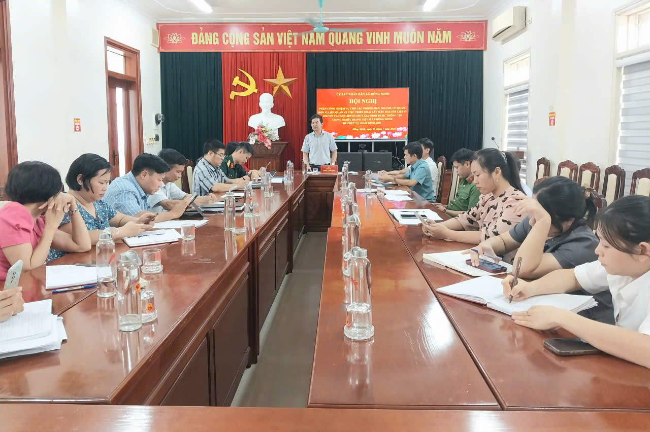 HỒNG MINH PHÂN CÔNG NHIỆM VỤ TRIỂN KHAI LẤY MẪU ADN XÁC ĐỊNH DANH TÍNH HÀI CỐT LIỆT SĨ