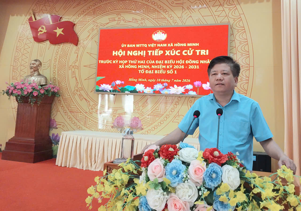 XÃ HỒNG MINH TỔ CHỨC HỘI NGHỊ TIẾP XÚC CỬ TRI  TRƯỚC KỲ HỌP THỨ HAI HĐND XÃ KHÓA II, NHIỆM KỲ 2026 - 2031