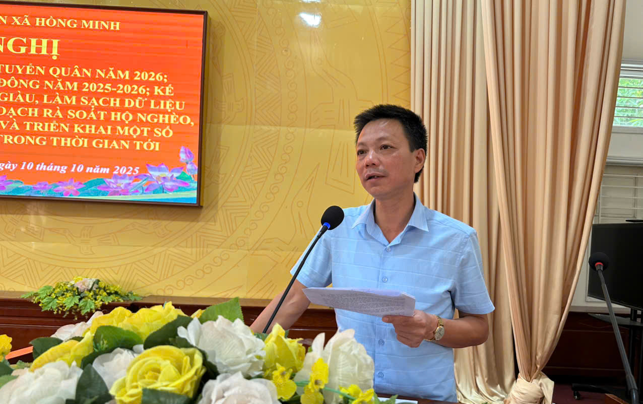 Hội nghị triển khai kế hoạch tuyển quân năm 2026; Kế hoạch sản xuất vụ Đông năm 2025 – 2026; Kế hoạch 90 ngày đêm làm giàu, làm sạch dữ liệu quốc gia về đất đai; Kế hoạch rà soát hộ nghèo, hộ cận nghèo năm 2025 và triển khai một số nhiệm vụ trọng tâm trong thời gian tới.