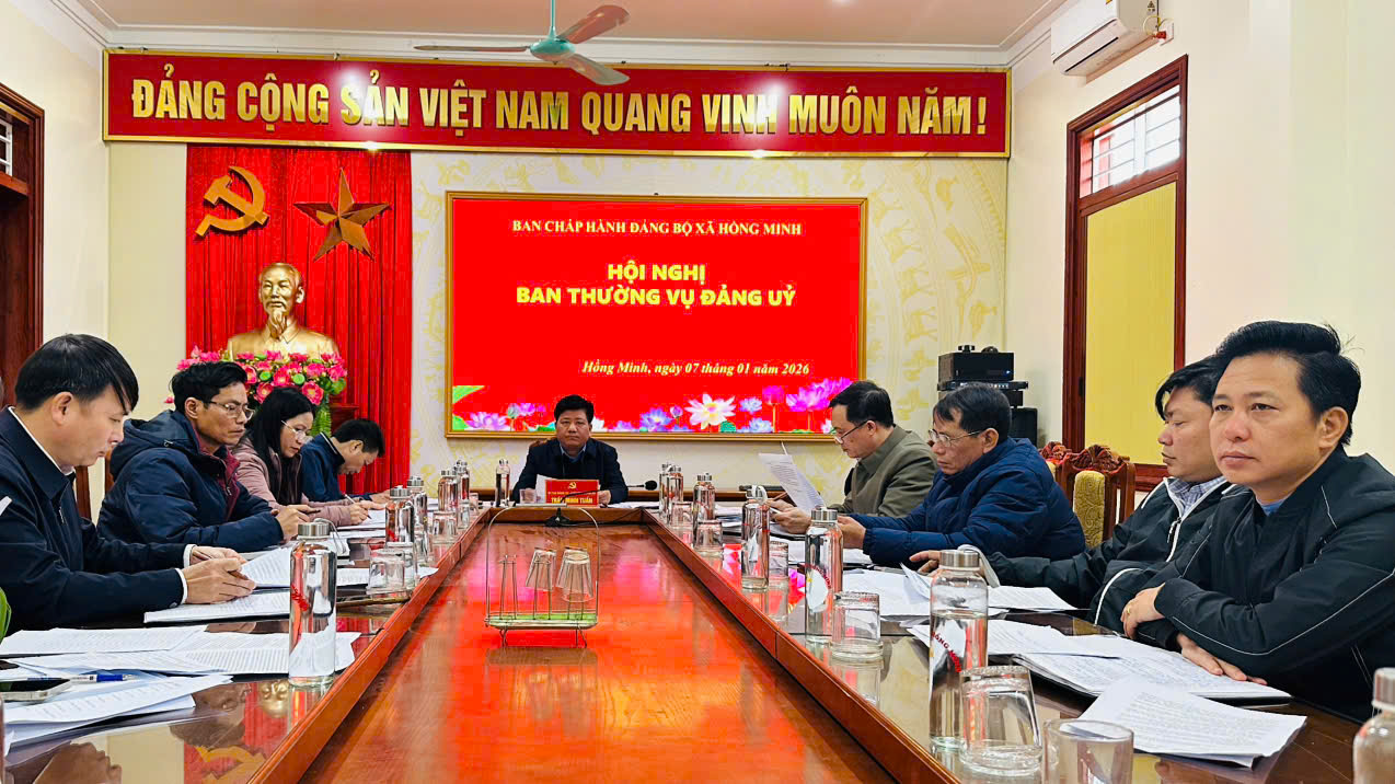 Hội nghị Ban Thường vụ Đảng uỷ xã Hồng Minh