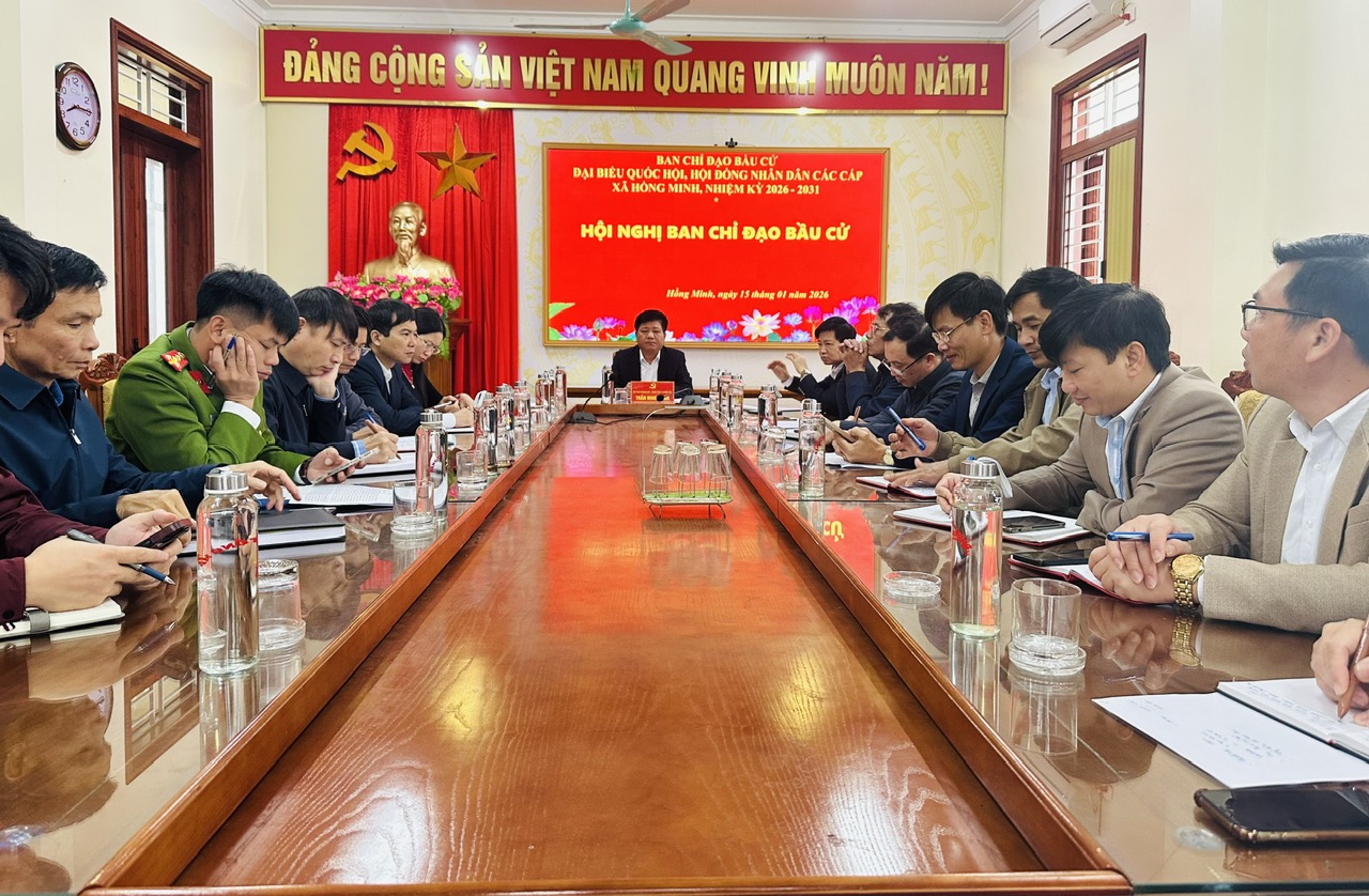 BCĐ bầu cử Đại biểu Quốc hội, HĐND các cấp xã Hồng Minh tổ chức hội nghị Ban Chỉ đạo bầu cử