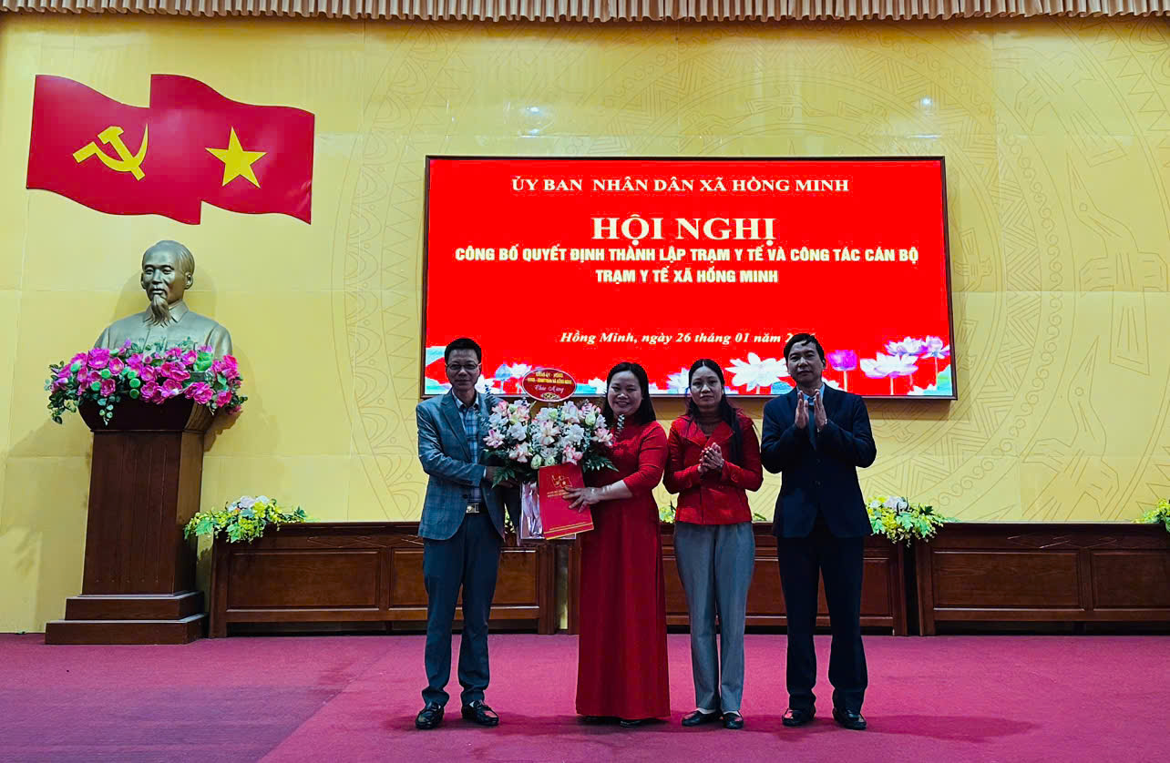 HỘI NGHỊ CÔNG BỐ QUYẾT ĐỊNH THÀNH LẬP TRẠM Y TẾ VÀ CÔNG TÁC CÁN BỘ TRẠM Y TẾ XÃ HỒNG MINH