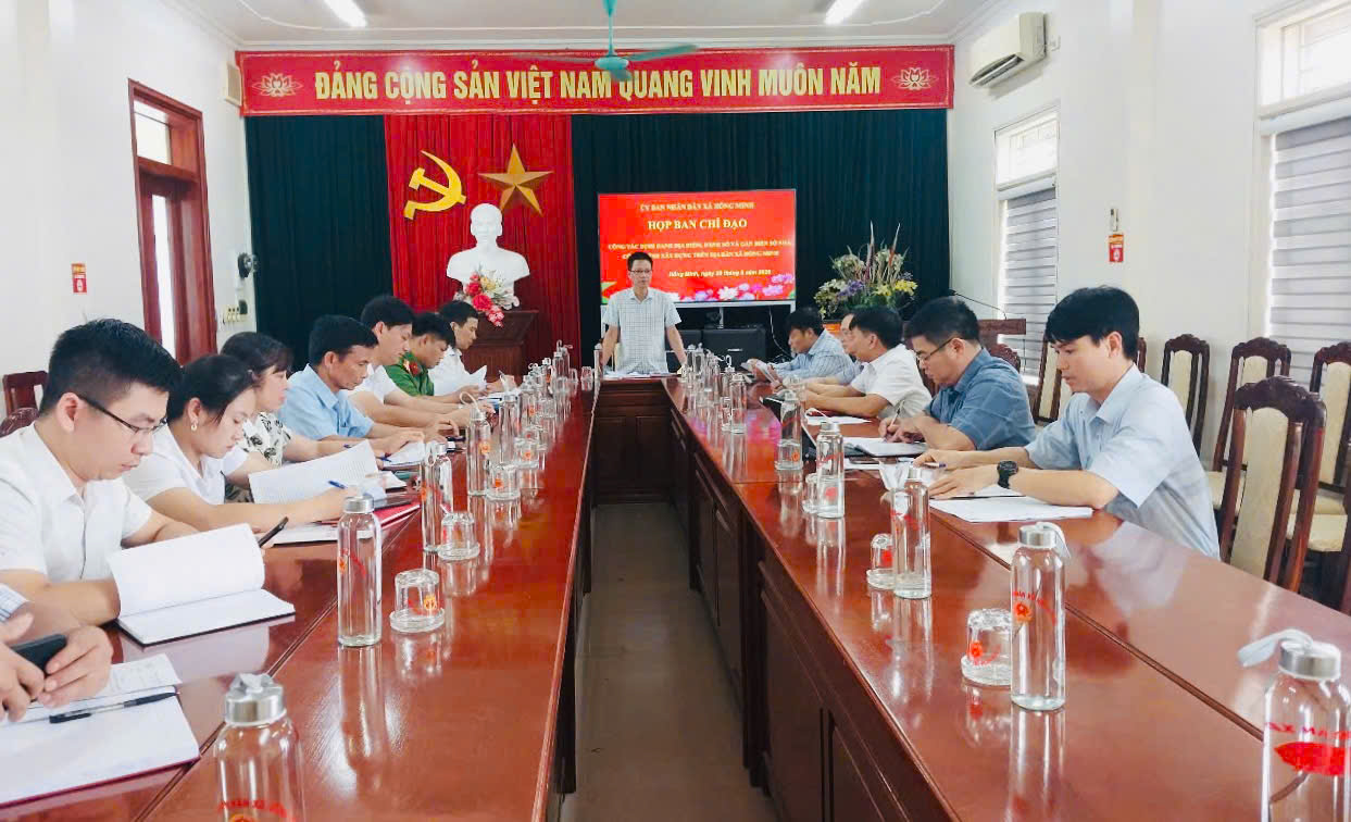 Hội nghị họp Ban chỉ đạo Công tác định danh địa điểm, đánh số và gắn biển số nhà, công trình xây dựng trên địa bàn xã