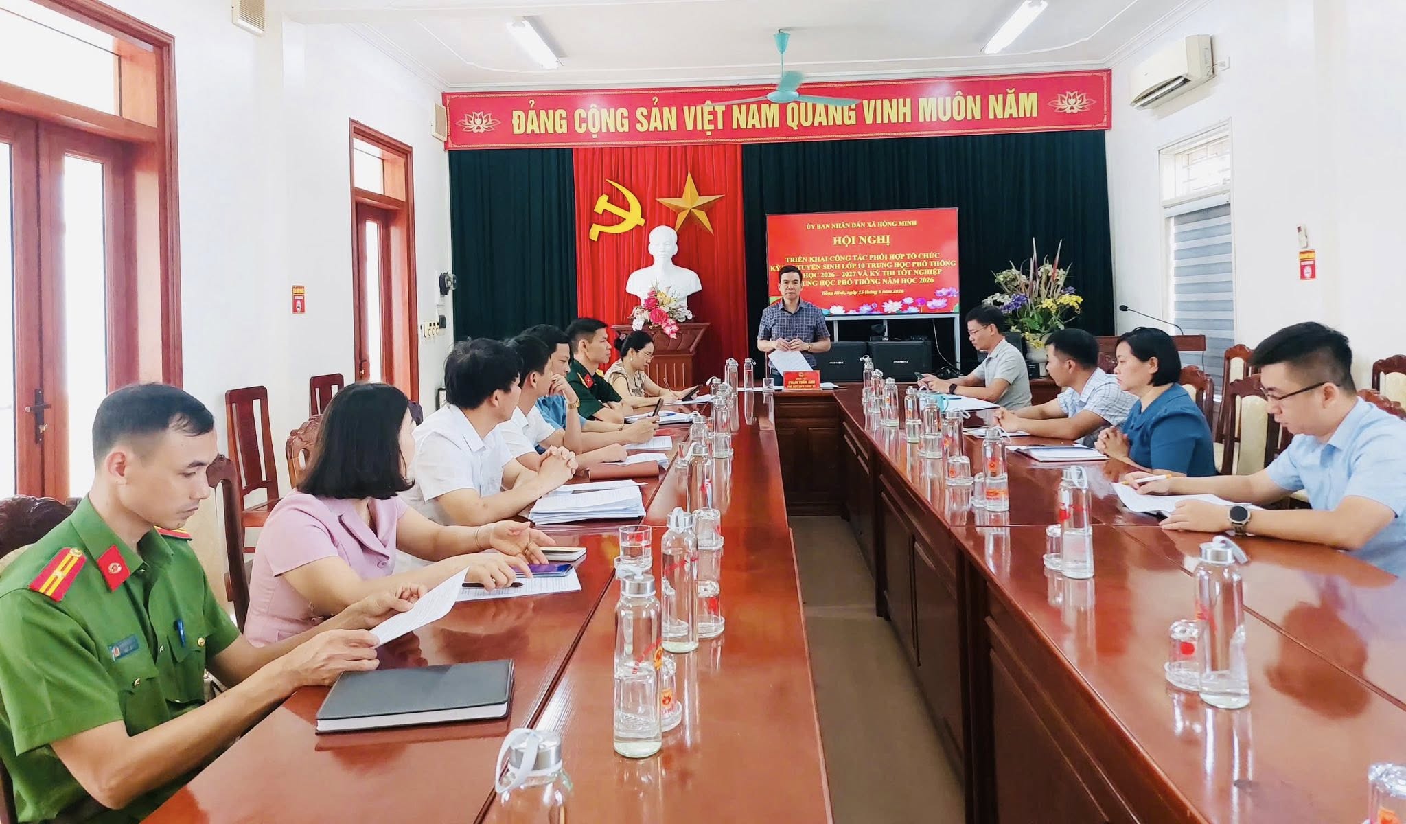 UBND XÃ HỒNG MINH TRIỂN KHAI KẾ HOẠCH PHỐI HỢP TỔ CHỨC KỲ THI TUYỂN SINH LỚP 10 THPT VÀ KỲ THI TỐT NGHIỆP THPT NĂM 2026
