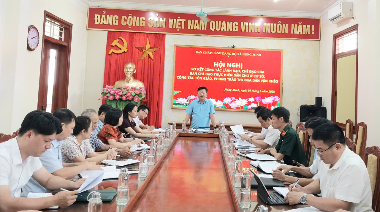 SƠ KẾT THỰC HIỆN DÂN CHỦ Ở CƠ SỞ, CÔNG TÁC TÔN GIÁO VÀ PHONG TRÀO THI ĐUA “DÂN VẬN KHÉO” 6 THÁNG ĐẦU NĂM 2026