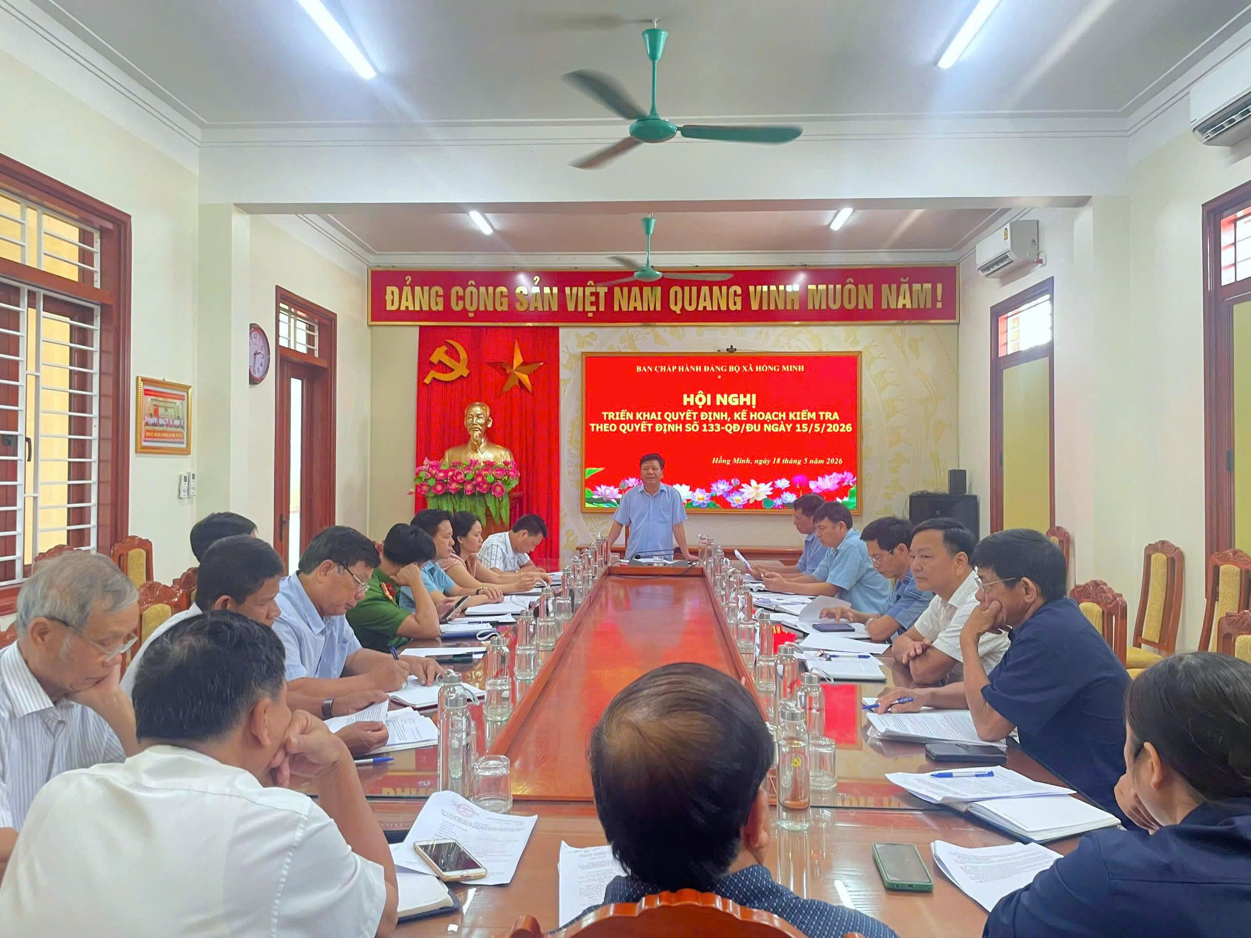 Hội nghị triển khai quyết đinh, kế hoạch kiểm tra theo quyết định số 133-QĐ/ĐU ngày 15/6/2026